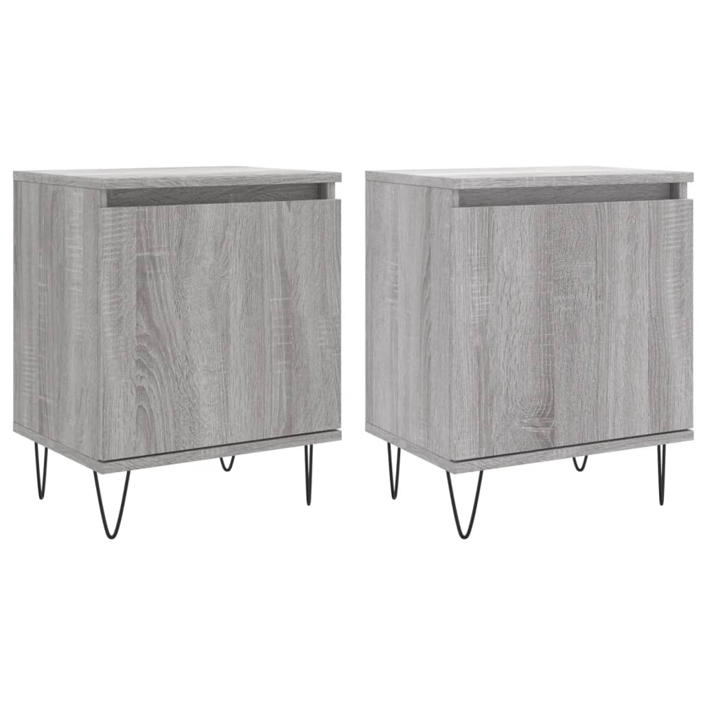 Bedside tables, 2 pcs., sonoma grey, 40x30x50 cm, composite wood