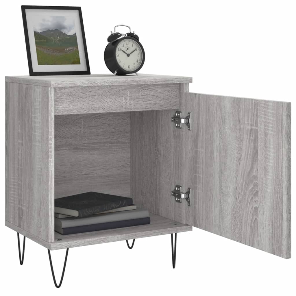 Bedside tables, 2 pcs., sonoma grey, 40x30x50 cm, composite wood