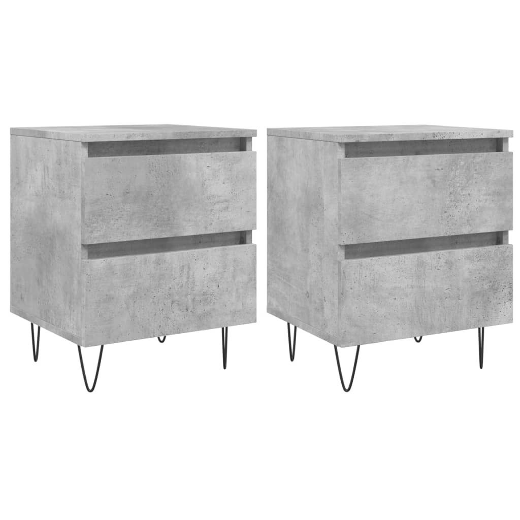 Bedside tables, 2 pcs., concrete gray, 40x35x50 cm, composite wood