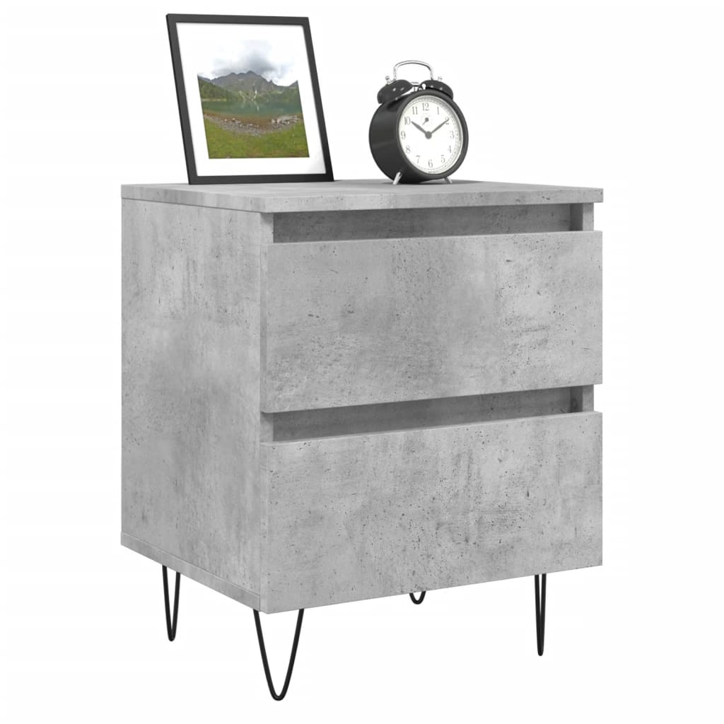 Bedside tables, 2 pcs., concrete gray, 40x35x50 cm, composite wood