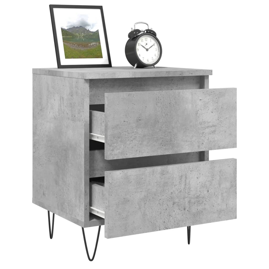 Bedside tables, 2 pcs., concrete gray, 40x35x50 cm, composite wood