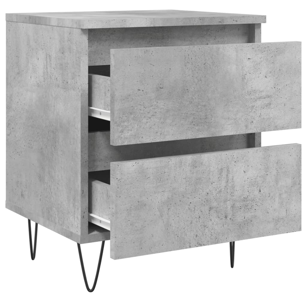 Bedside tables, 2 pcs., concrete gray, 40x35x50 cm, composite wood