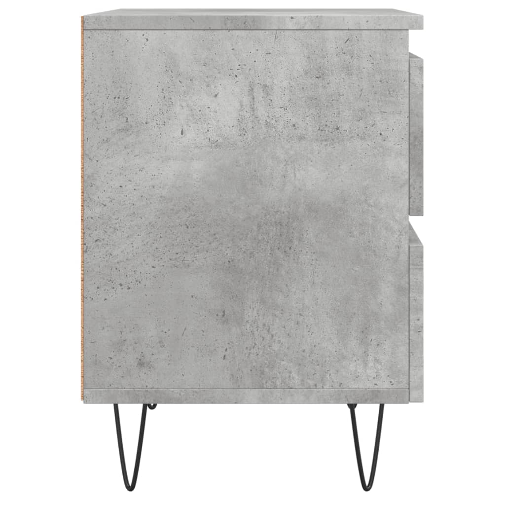 Bedside tables, 2 pcs., concrete gray, 40x35x50 cm, composite wood