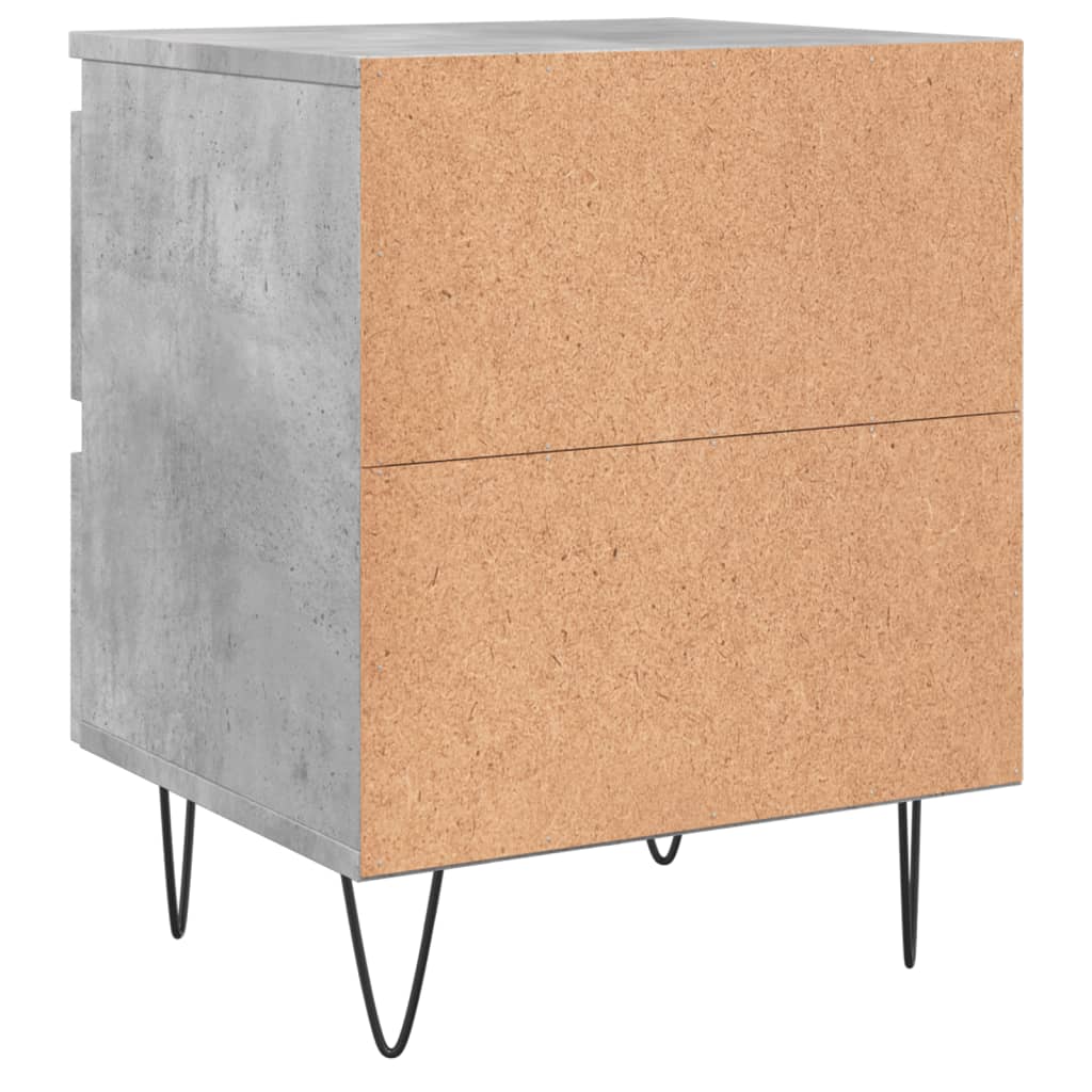 Bedside tables, 2 pcs., concrete gray, 40x35x50 cm, composite wood