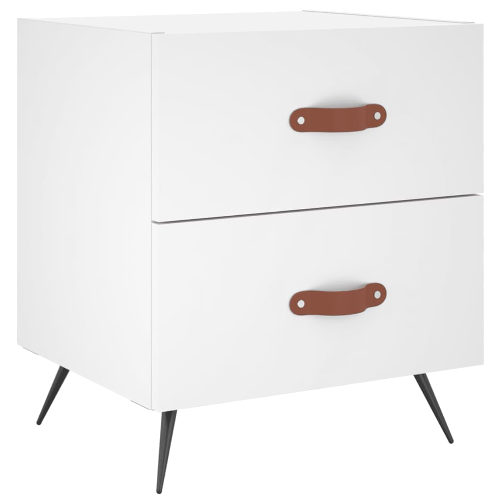 Bedside tables, 2 pcs., white, 40x35x47.5 cm, composite wood