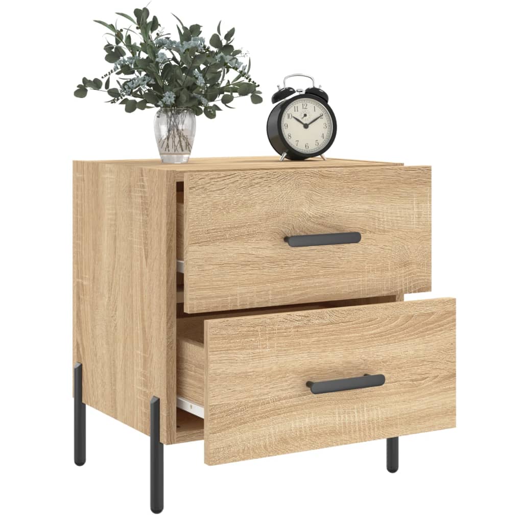 Bedside tables, 2 pcs., sonoma oak, 40x35x47.5 cm, composite wood