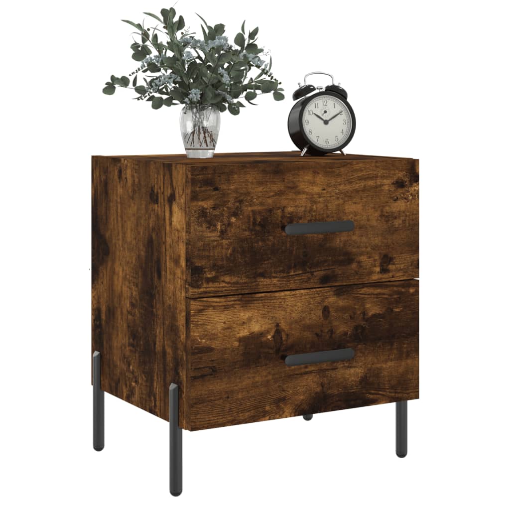 Bedside table, smoky oak, 40x35x47.5 cm, composite wood