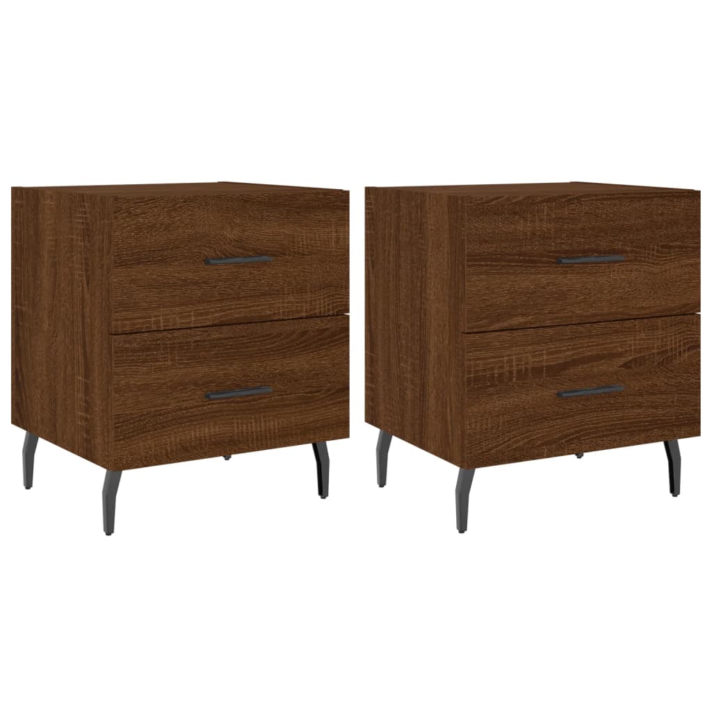 Bedside tables, 2 pcs., brown oak, 40x35x47.5 cm, composite wood