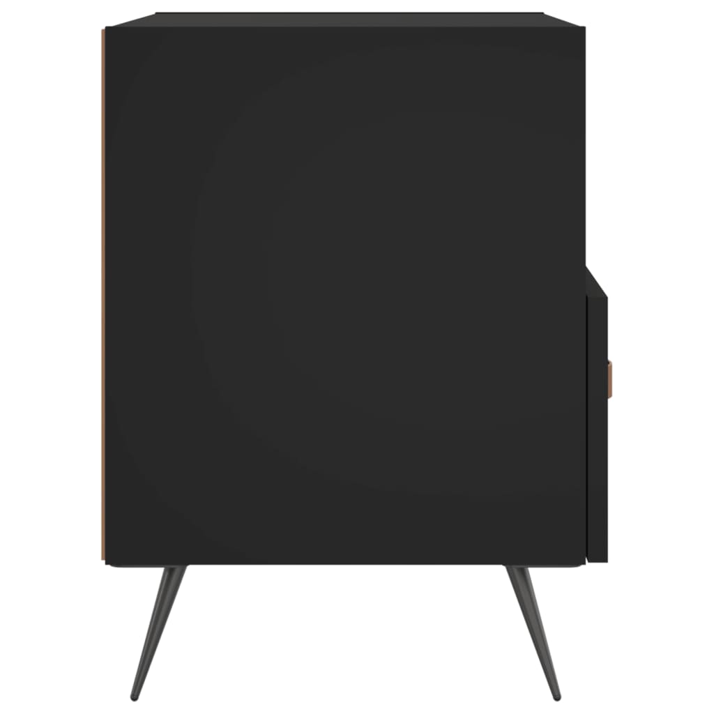 Bedside tables, 2 pcs., black, 40x35x47.5 cm, composite wood