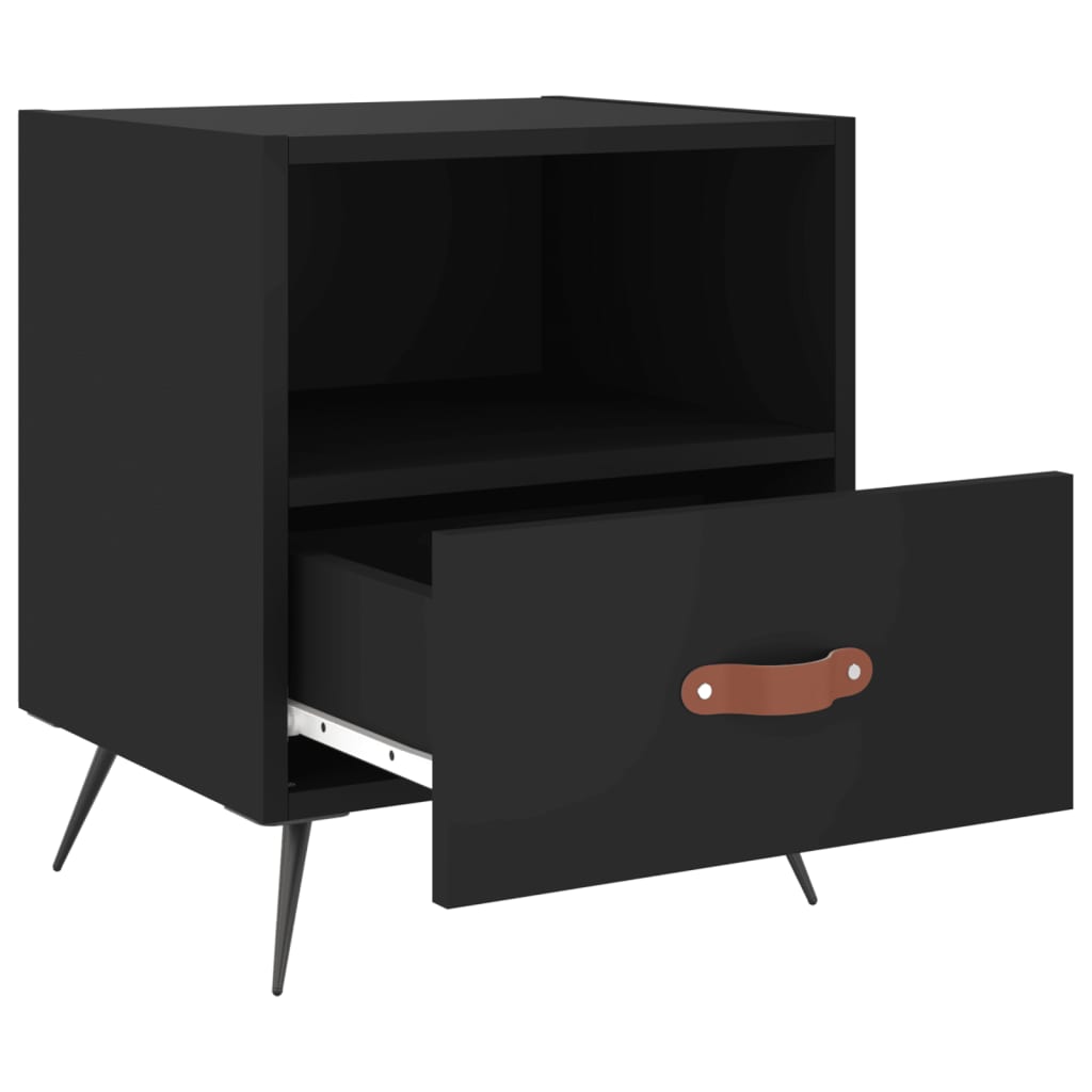 Bedside tables, 2 pcs., black, 40x35x47.5 cm, composite wood