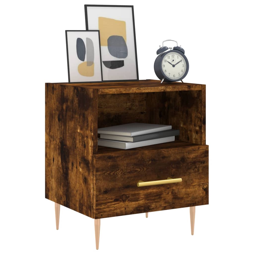 Bedside table, smoky oak, 40x35x47.5 cm, composite wood