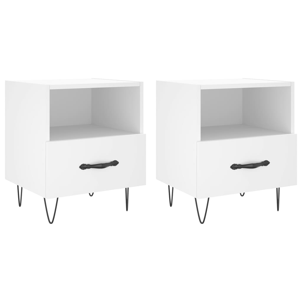 Bedside tables, 2 pcs., white, 40x35x47.5 cm, composite wood