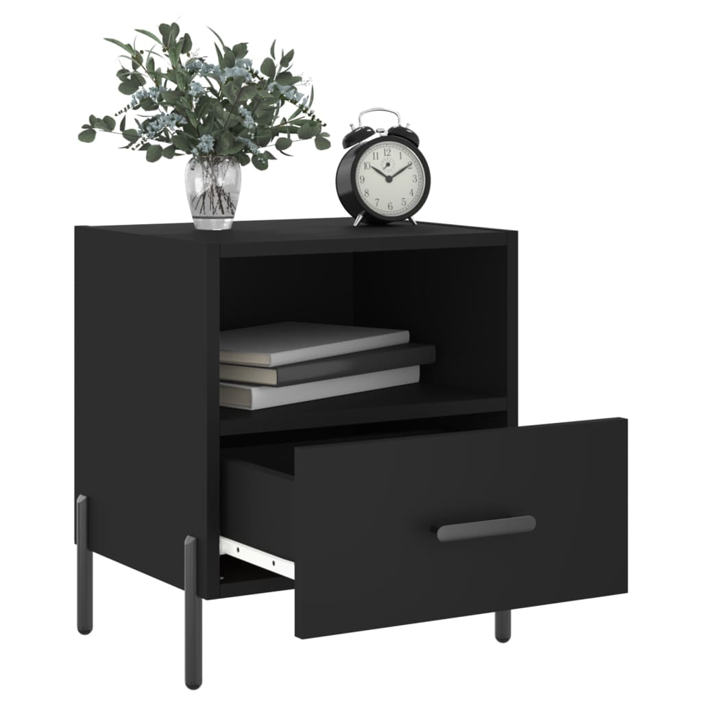 Bedside tables, 2 pcs., black, 40x35x47.5 cm, composite wood