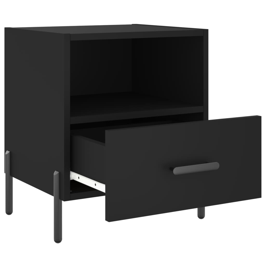 Bedside tables, 2 pcs., black, 40x35x47.5 cm, composite wood