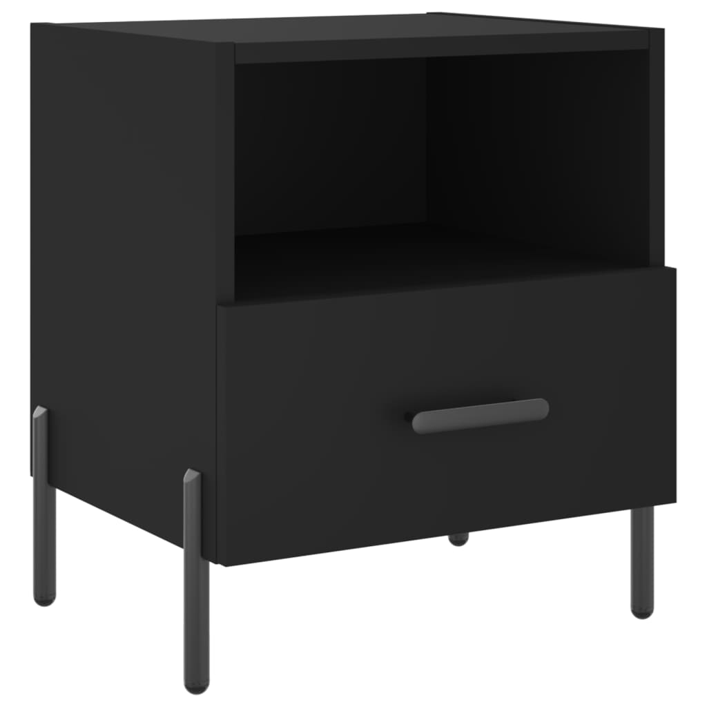 Bedside tables, 2 pcs., black, 40x35x47.5 cm, composite wood