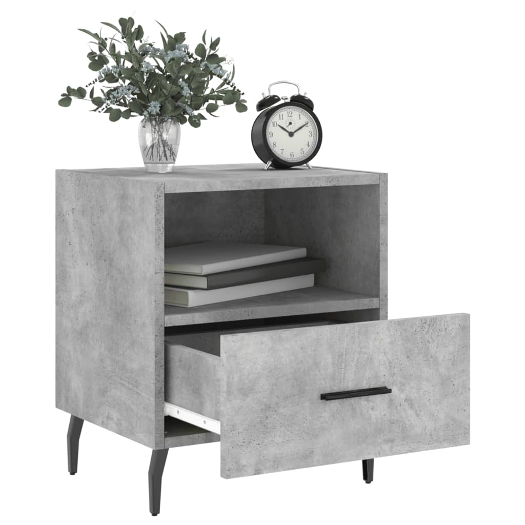 Bedside tables, 2 pcs., concrete gray, 40x35x47.5 cm, composite wood