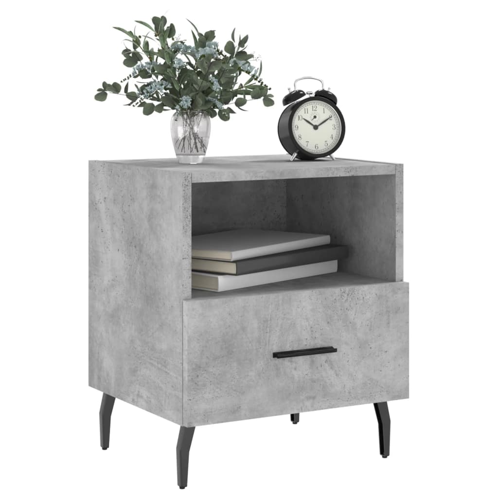 Bedside tables, 2 pcs., concrete gray, 40x35x47.5 cm, composite wood