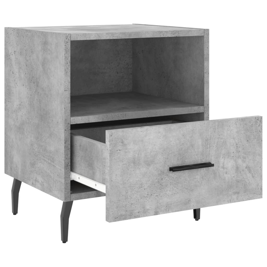 Bedside tables, 2 pcs., concrete gray, 40x35x47.5 cm, composite wood