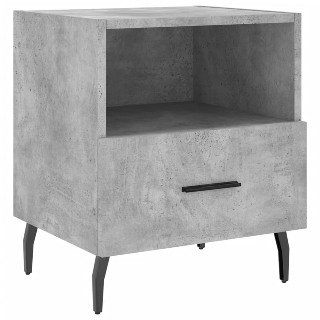 Bedside tables, 2 pcs., concrete gray, 40x35x47.5 cm, composite wood