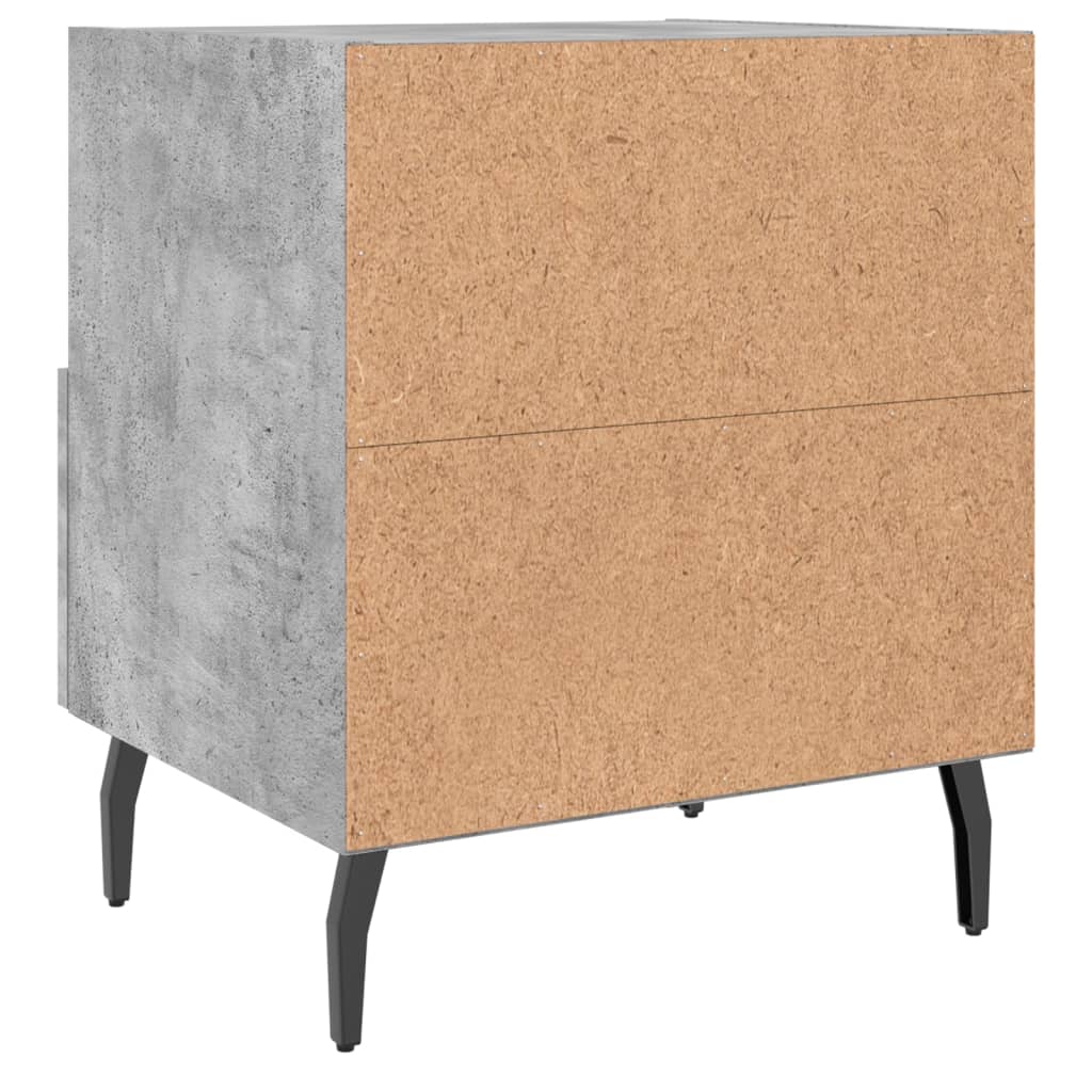 Bedside tables, 2 pcs., concrete gray, 40x35x47.5 cm, composite wood