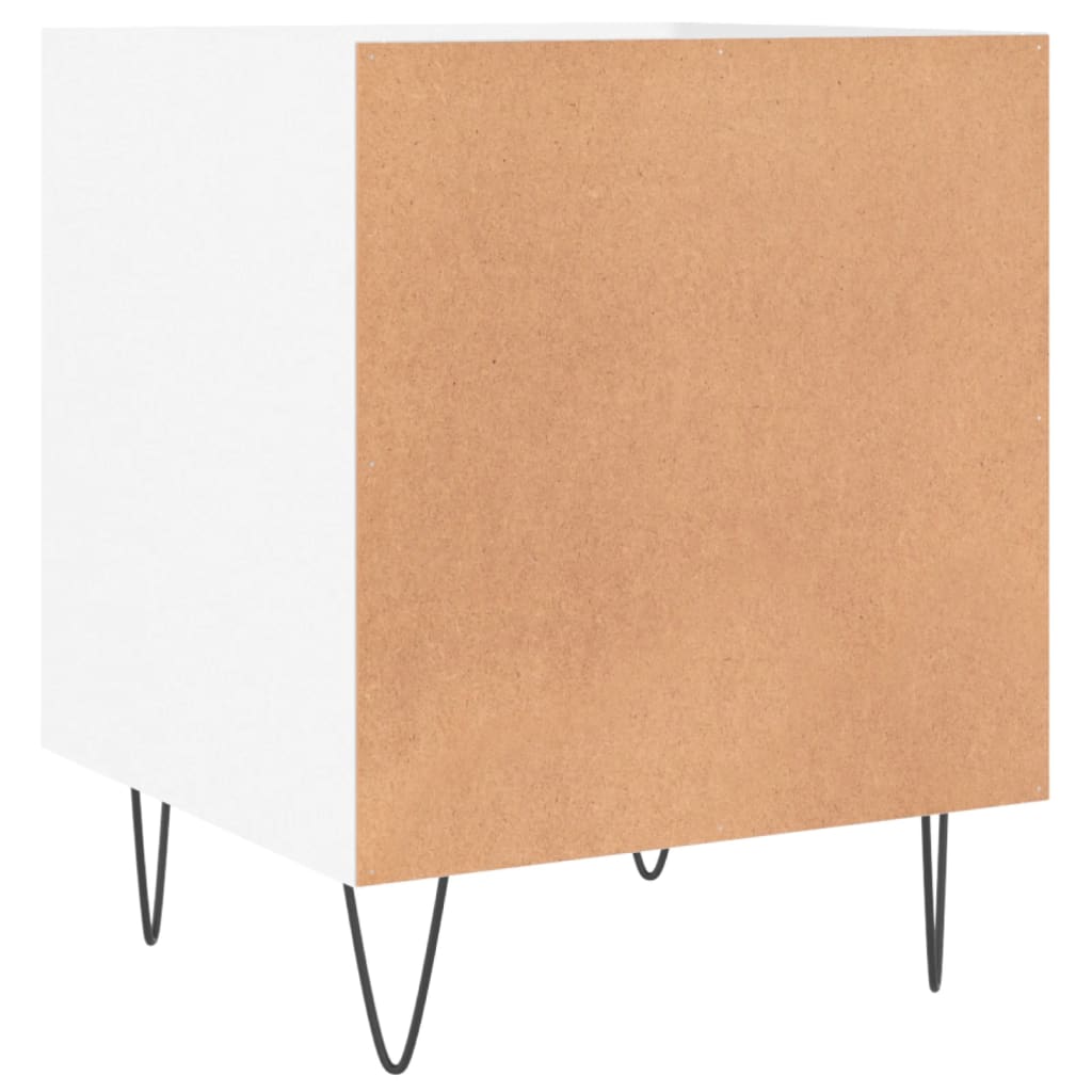 Bedside tables, 2 pcs., high-gloss white, 40x40x50 cm, composite wood