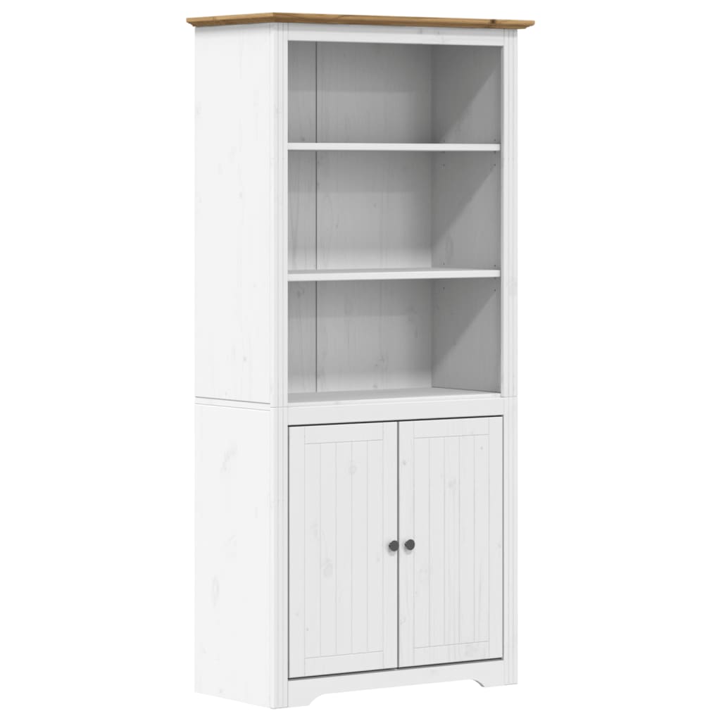 Bookcase "BODO", white and brown, 82x40x173 cm, solid pine wood