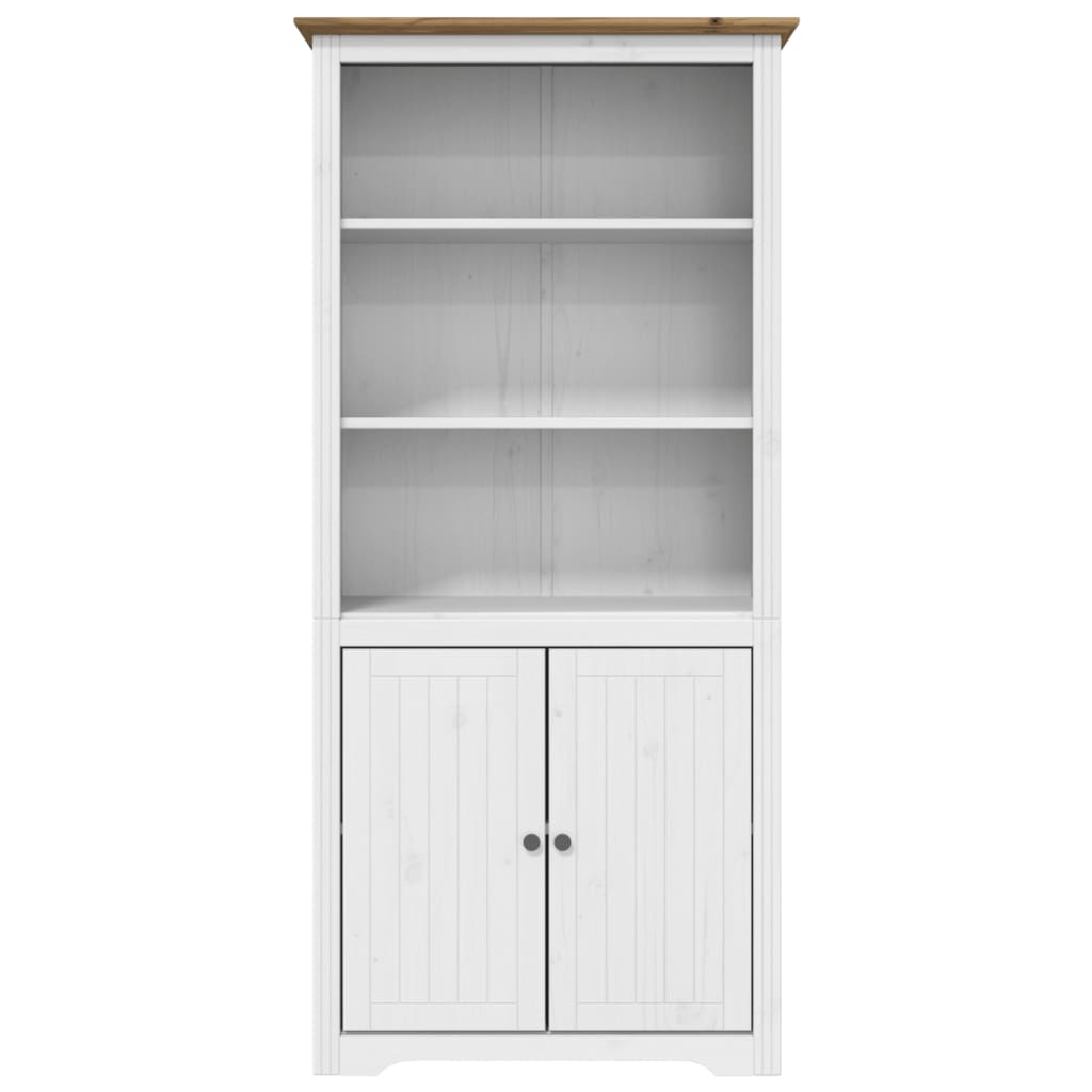 Bookcase "BODO", white and brown, 82x40x173 cm, solid pine wood