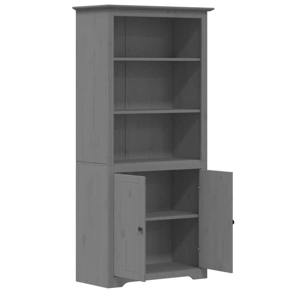 Bookcase "BODO", gray, 82x40x173 cm, solid pine wood