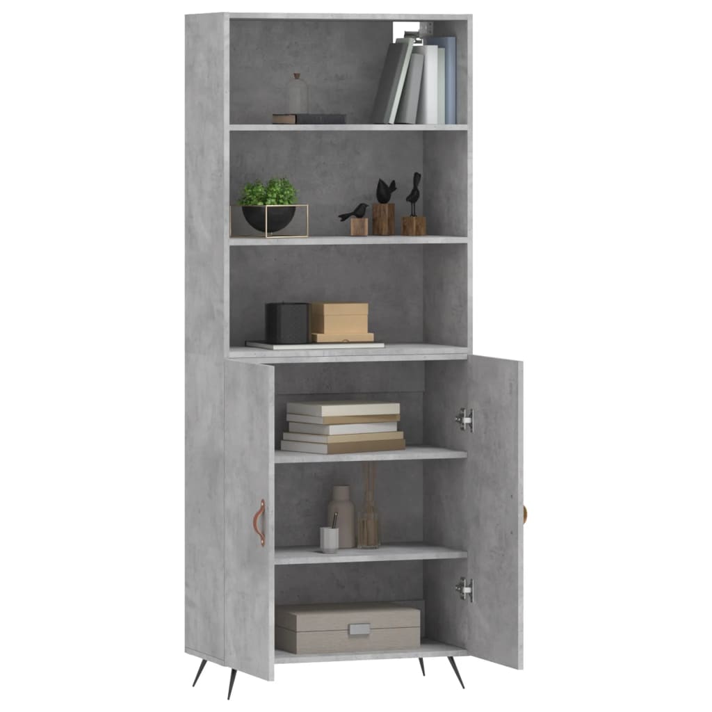 Tall cabinet, concrete gray, 69.5x34x180, composite wood