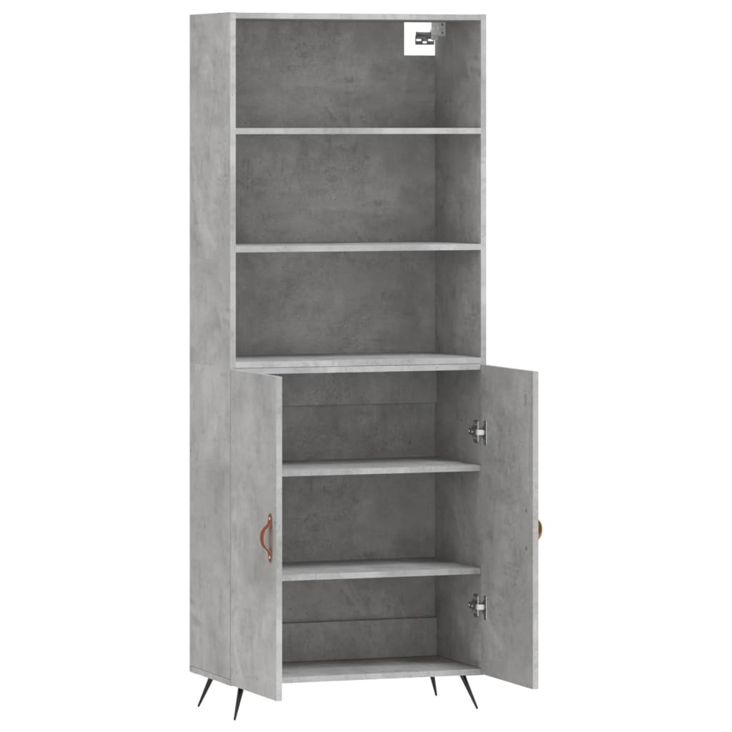 Tall cabinet, concrete gray, 69.5x34x180, composite wood