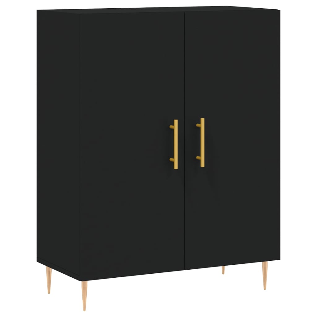 Tall cabinet, black, 69.5x34x180 cm, composite wood