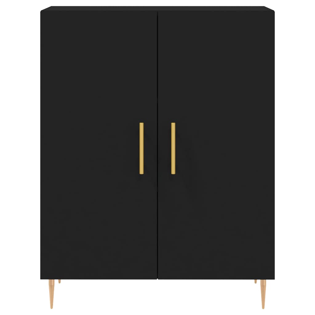 Tall cabinet, black, 69.5x34x180 cm, composite wood