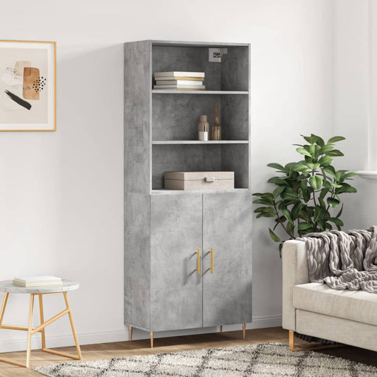 Tall cabinet, concrete gray, 69.5x34x180, composite wood