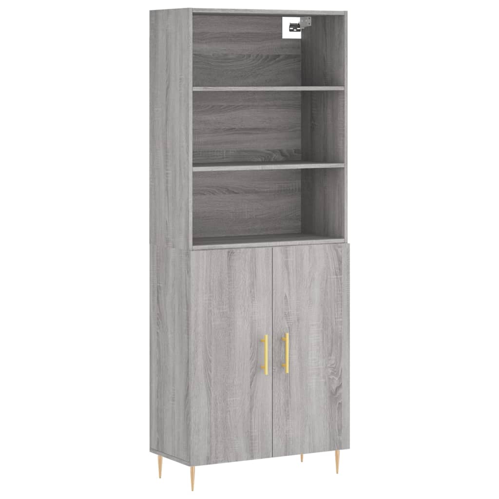 Tall cabinet, sonoma gray, 69.5x34x180 cm, composite wood