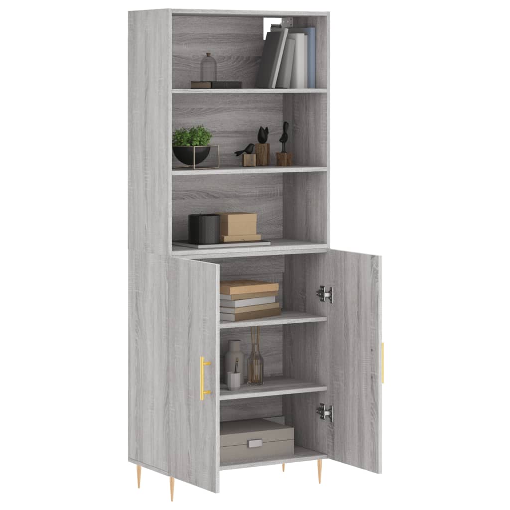 Tall cabinet, sonoma gray, 69.5x34x180 cm, composite wood