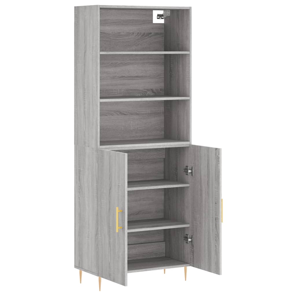 Tall cabinet, sonoma gray, 69.5x34x180 cm, composite wood