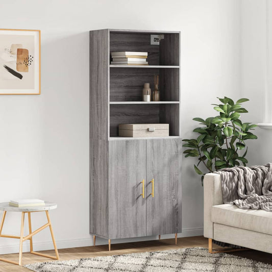 Tall cabinet, sonoma gray, 69.5x34x180 cm, composite wood