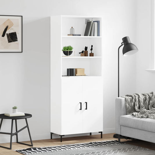 Tall cabinet, white, 69.5x34x180 cm, composite wood