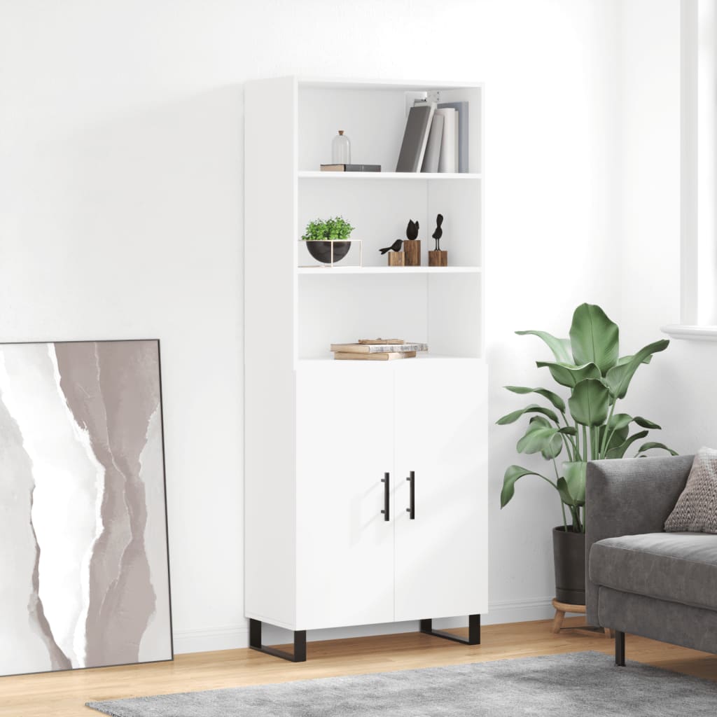 Tall cabinet, white, 69.5x34x180 cm, composite wood