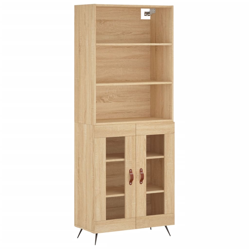 Tall cabinet, sonoma oak, 69.5x34x180 cm, composite wood