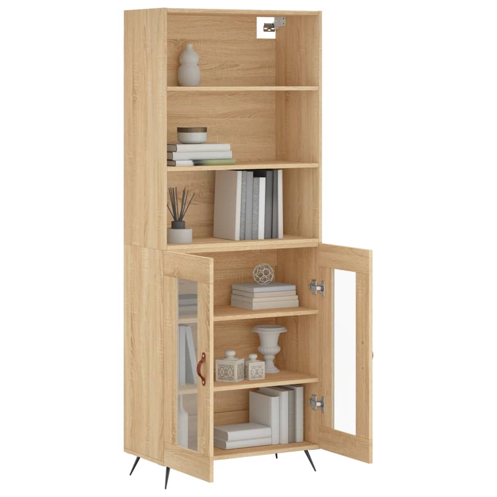 Tall cabinet, sonoma oak, 69.5x34x180 cm, composite wood