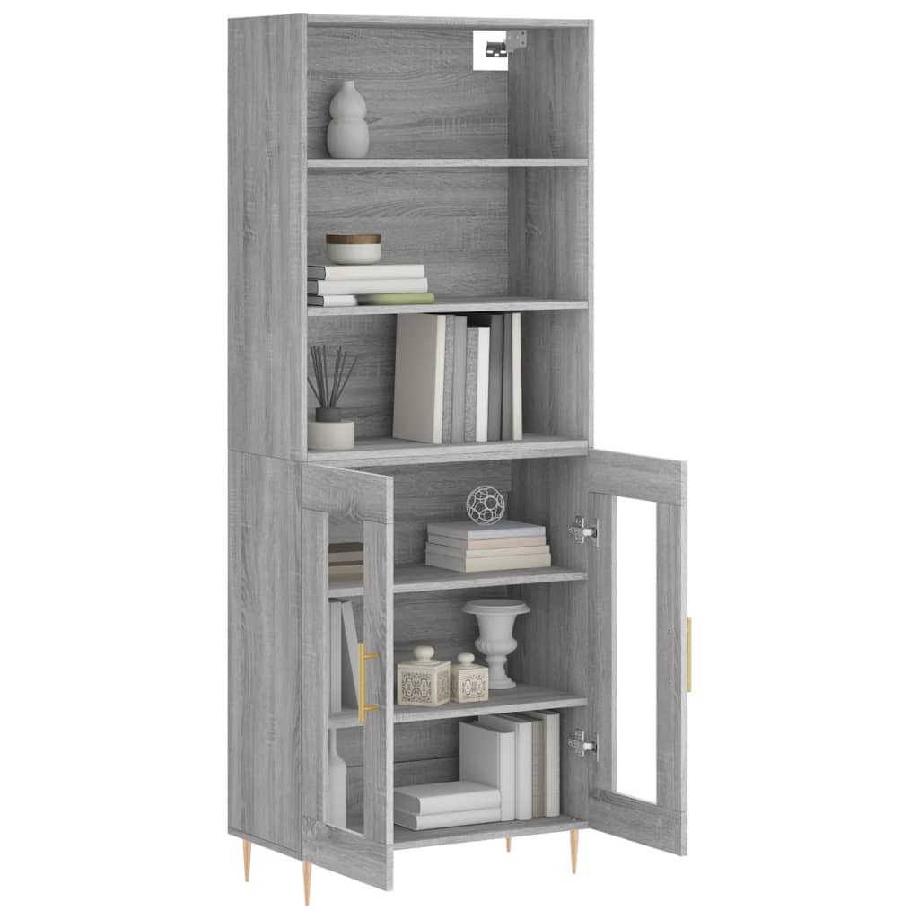 Tall cabinet, sonoma gray, 69.5x34x180 cm, composite wood