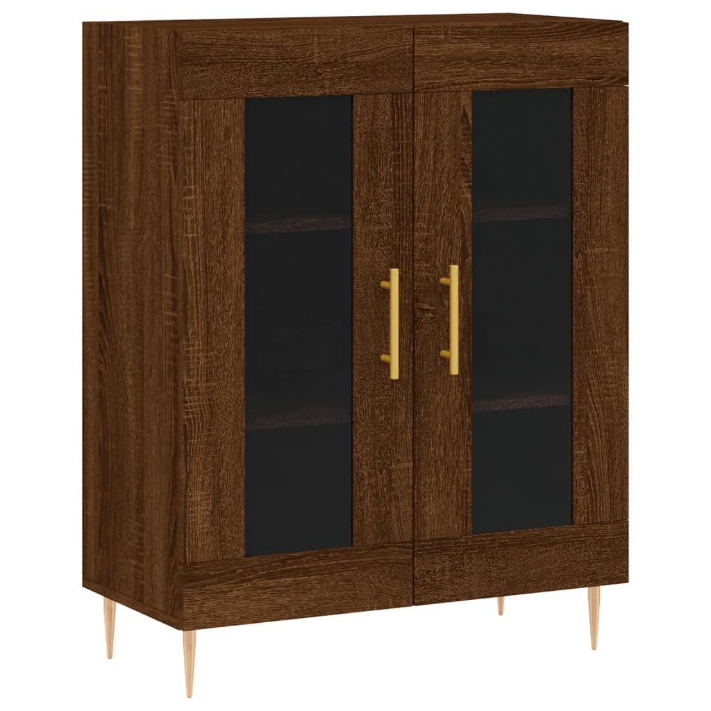 Tall cabinet, brown oak, 69.5x34x180 cm, composite wood