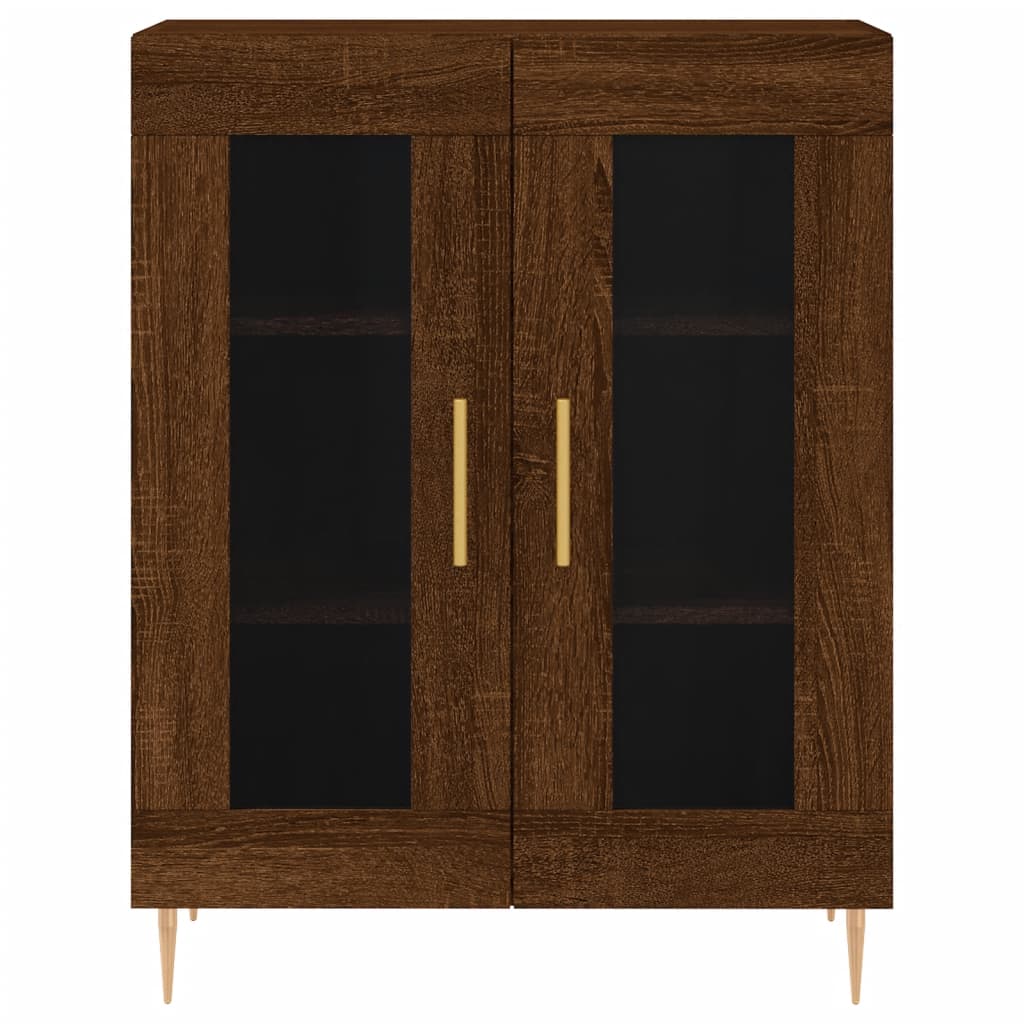 Tall cabinet, brown oak, 69.5x34x180 cm, composite wood