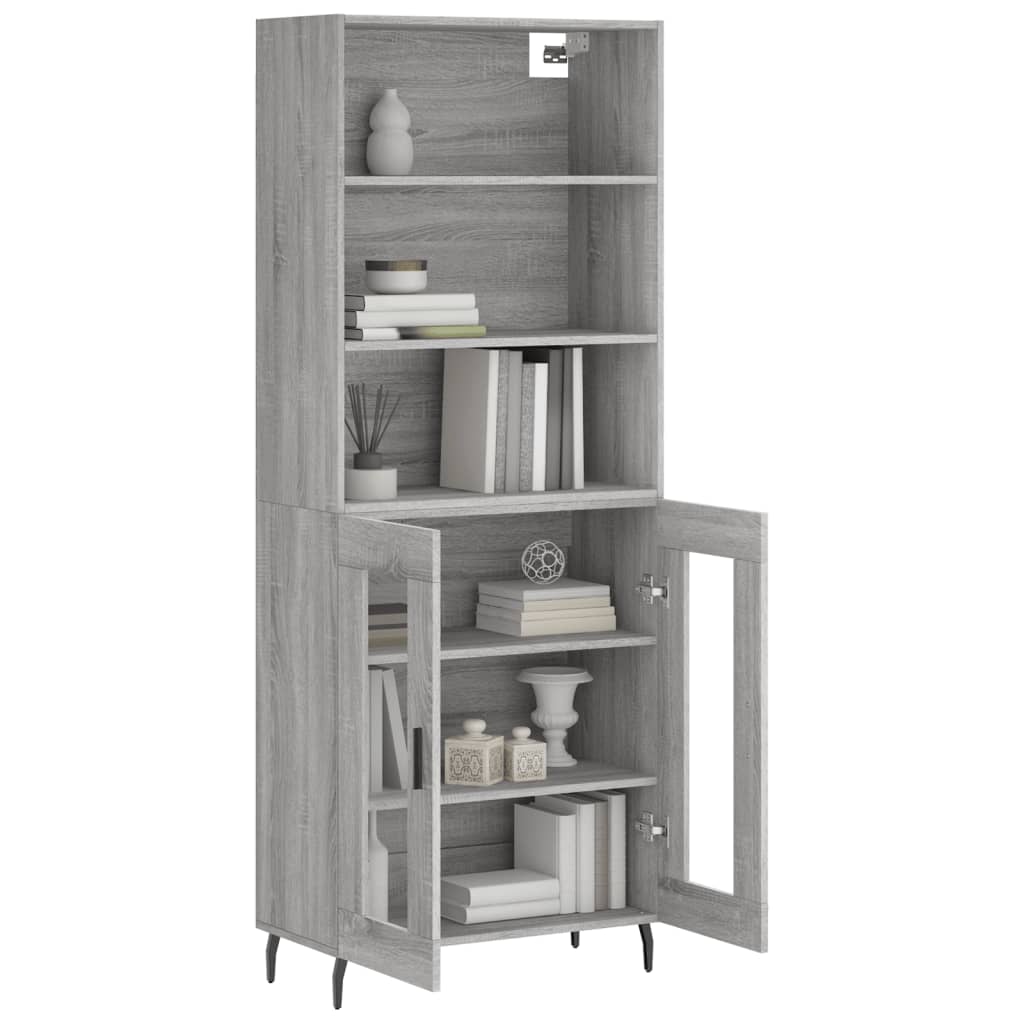 Tall cabinet, sonoma gray, 69.5x34x180 cm, composite wood