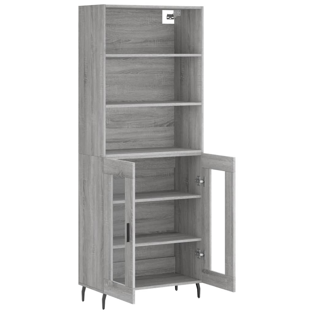 Tall cabinet, sonoma gray, 69.5x34x180 cm, composite wood