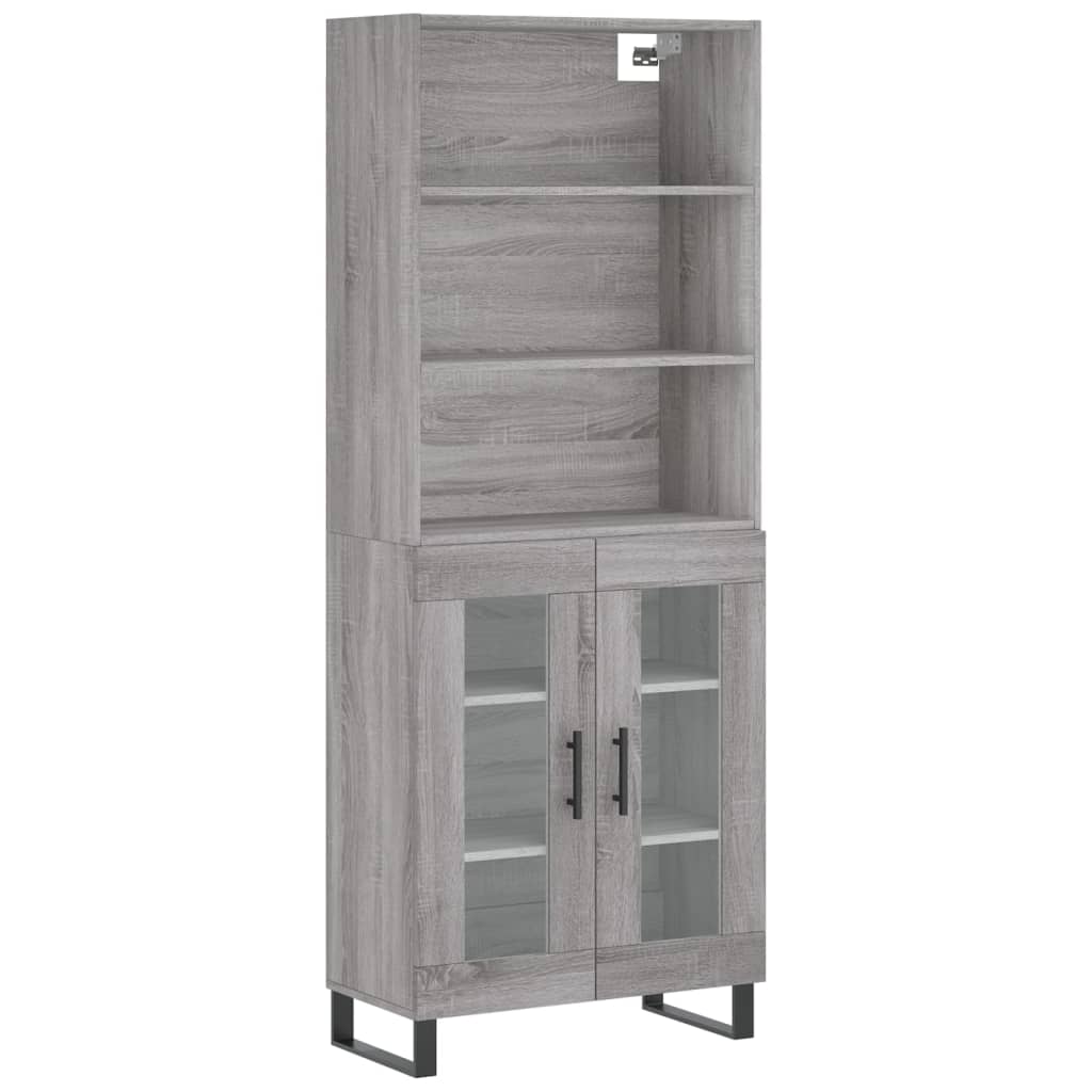 Tall cabinet, sonoma gray, 69.5x34x180 cm, composite wood