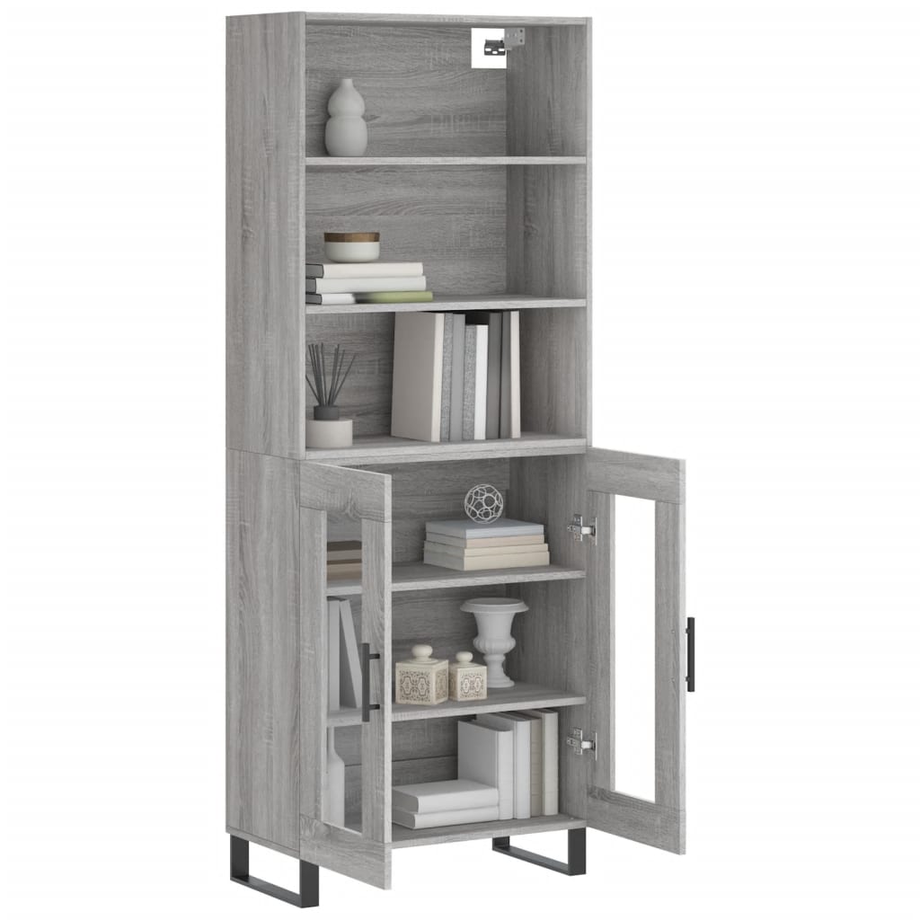 Tall cabinet, sonoma gray, 69.5x34x180 cm, composite wood