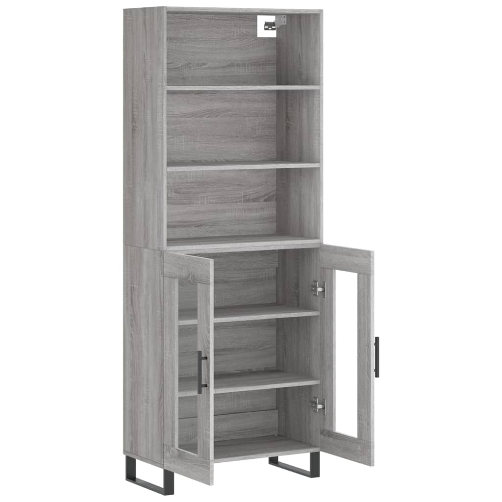 Tall cabinet, sonoma gray, 69.5x34x180 cm, composite wood