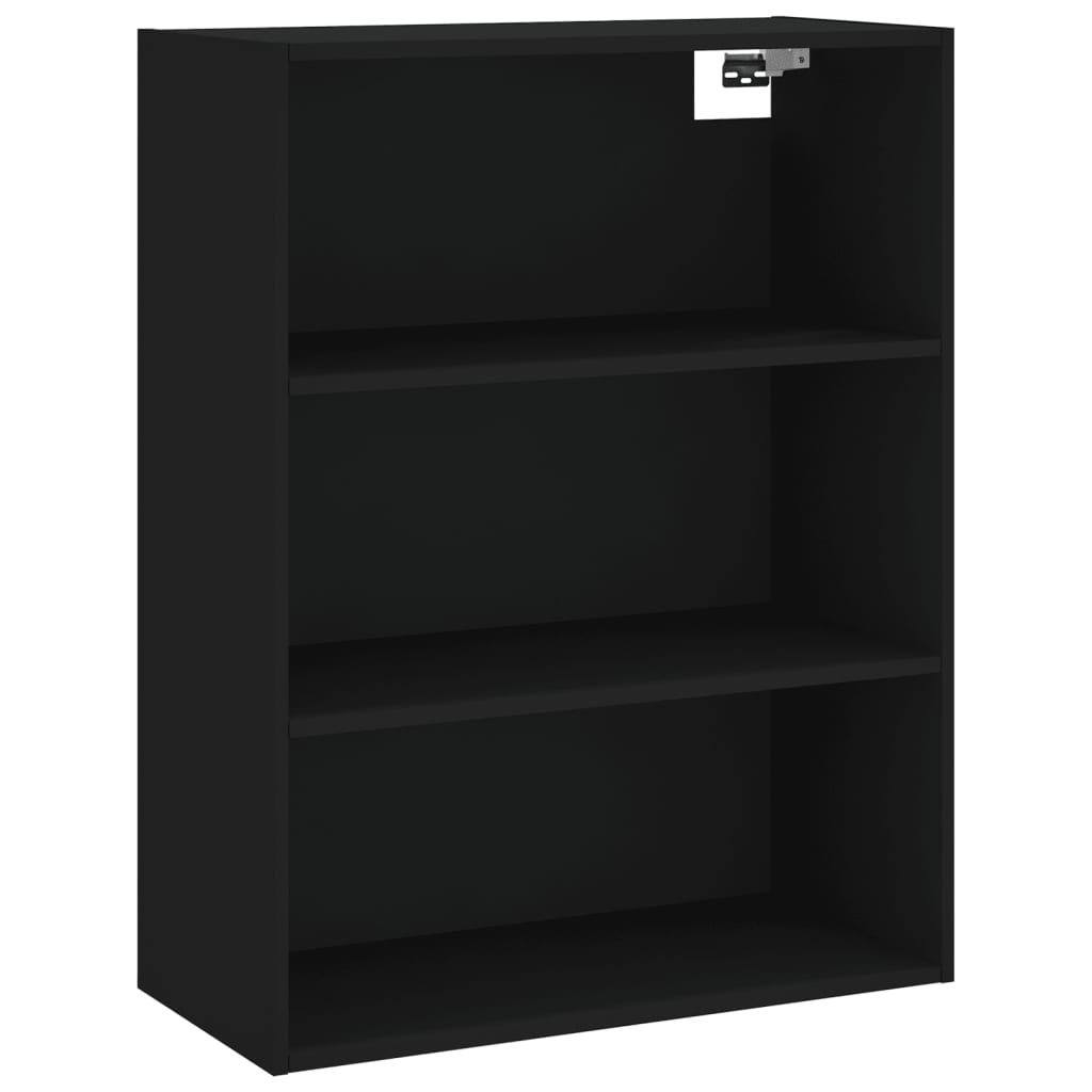 Tall cabinet, black, 69.5x34x180 cm, composite wood